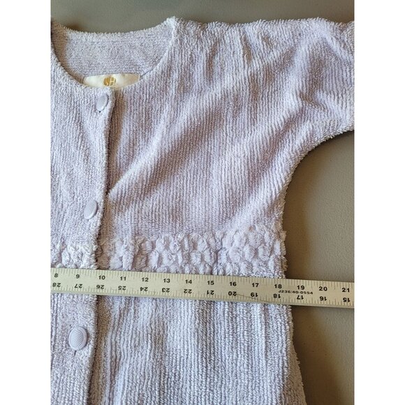 Stan Herman Robe Womens Lilac Terry Cloth Button-Front Short Sleeve Houseoat Che - Picture 5 of 10